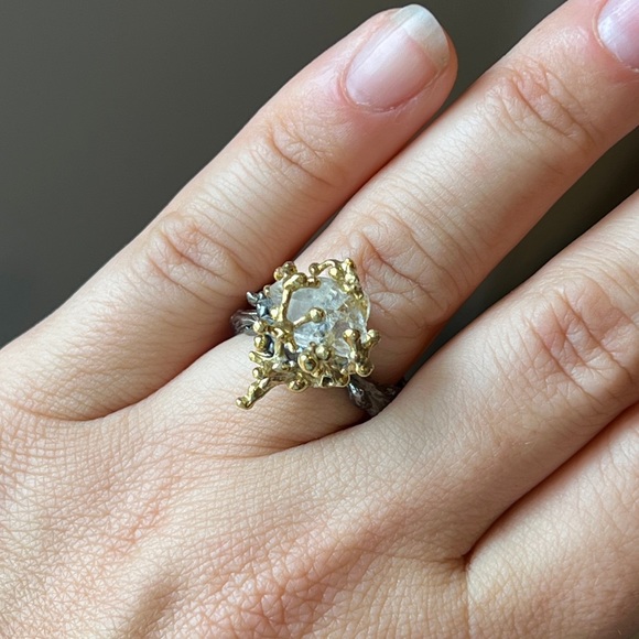 Handmade Crystal Branch Statement Ring Sz 7.5 - Picture 3 of 7